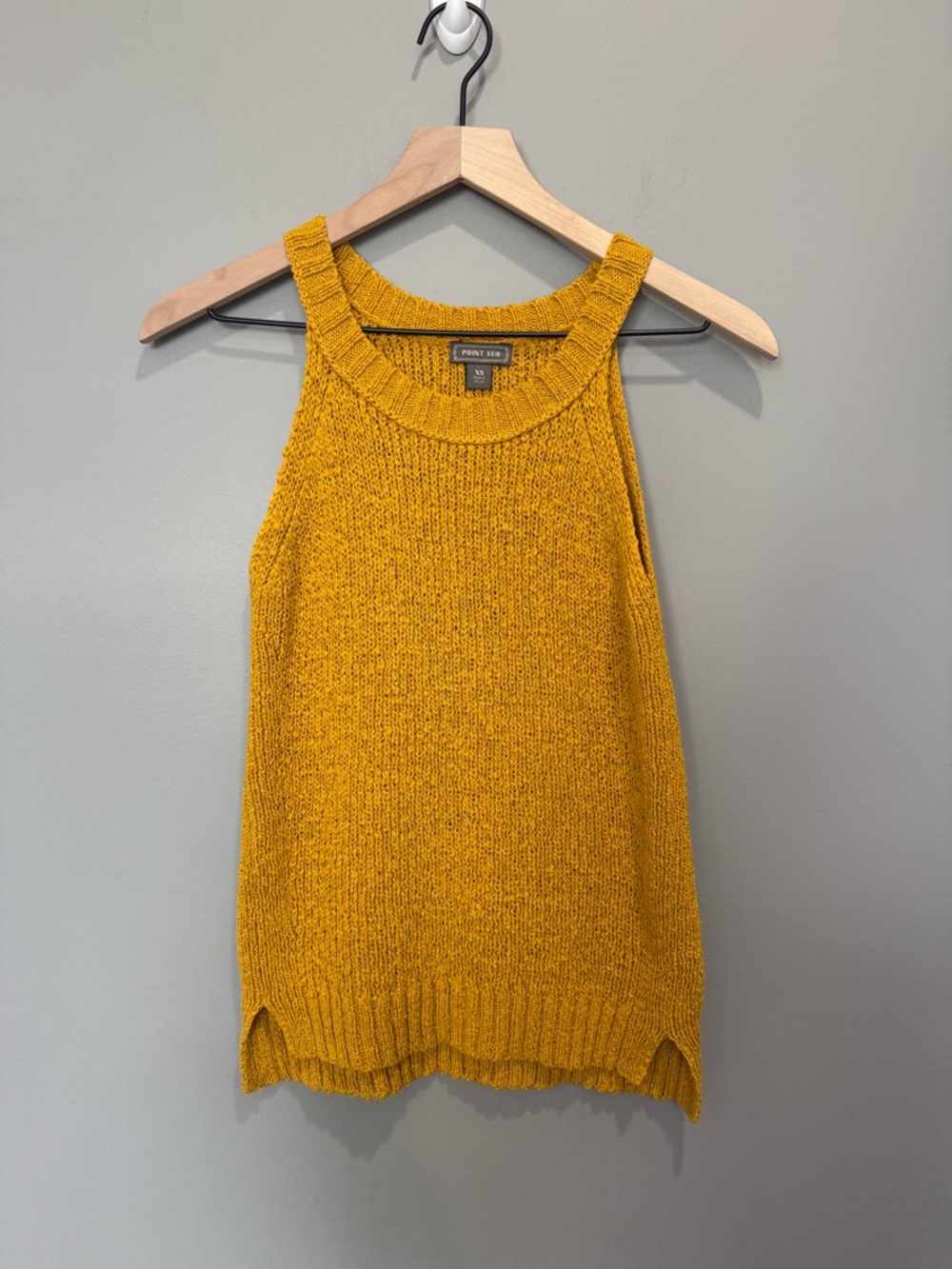 point sur knit mustard tank‎ top size XS